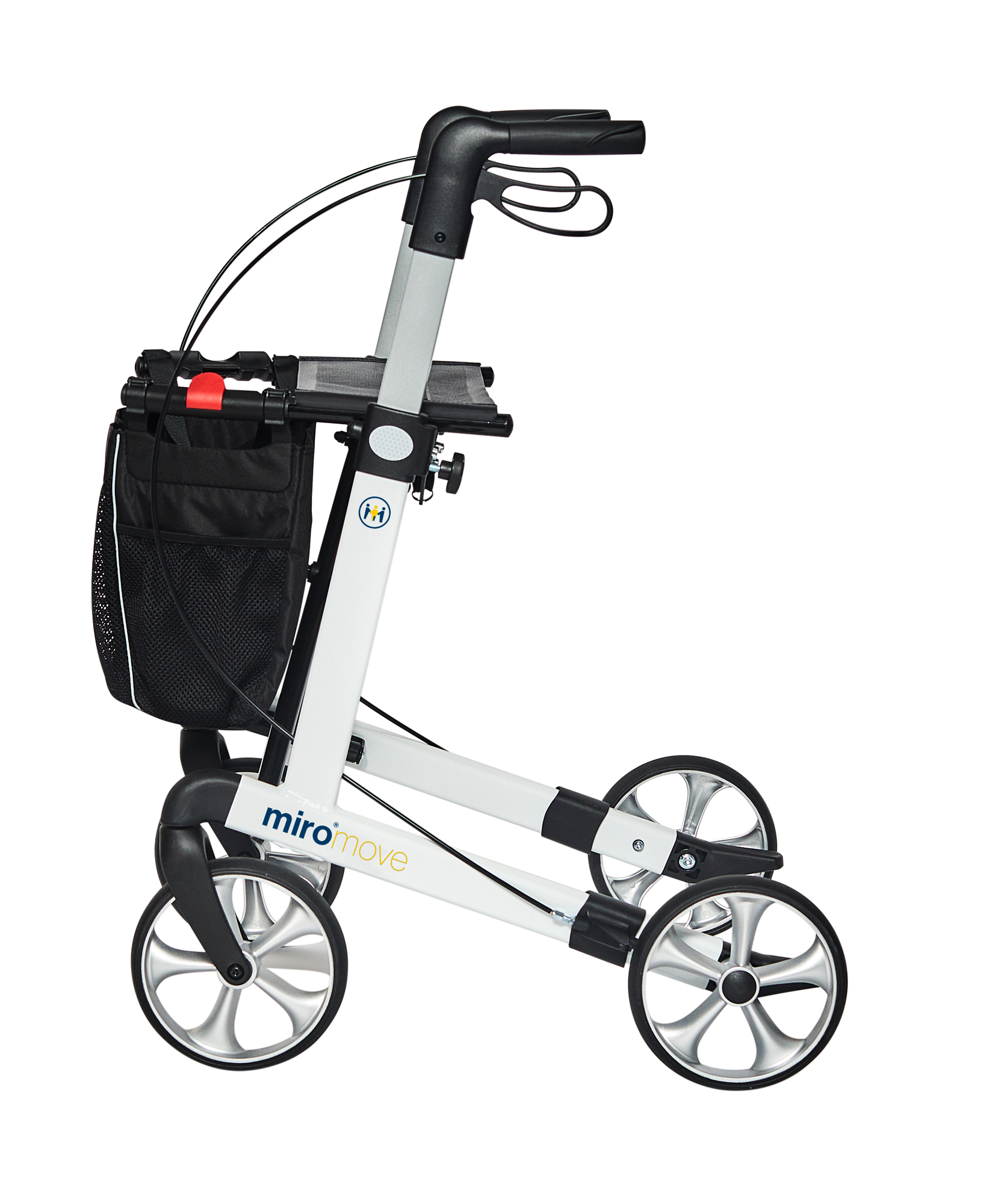 Rollator Miro Move in weiß von der Seite.
