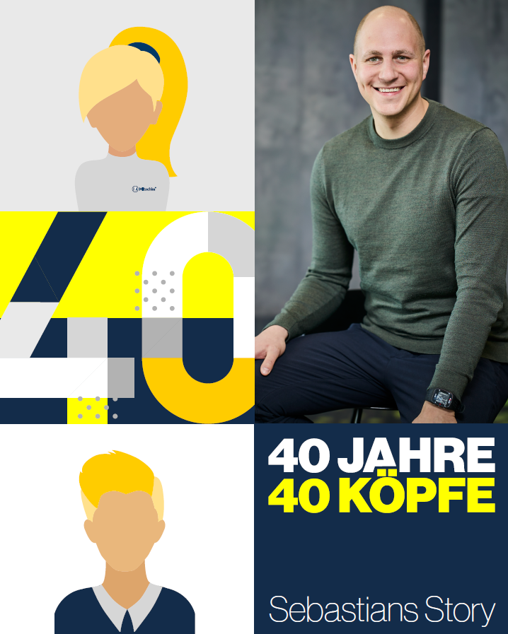 40 Jahre 40 Köpfe Kampagnen Thumbnail mit lächelndem jungem Mann in grünem Pullover